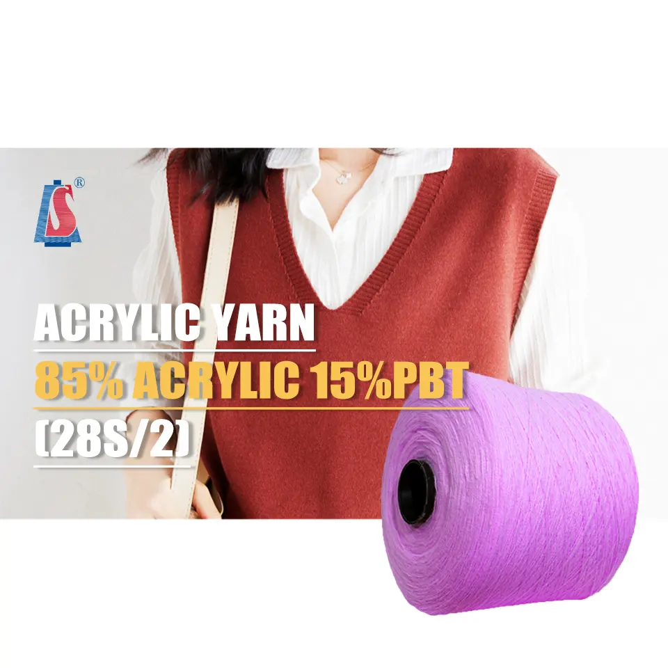 Salud style 85% acrylique 15% polyester coloré acrylique mélangé fil brésilien vente chaude fil 2/28S fil acrylique