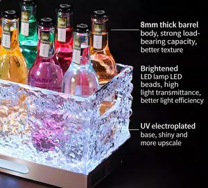 Secchiello per Ghiaccio LED Personalizzato Luminoso per Feste, Glorificatore per Champagne e Vodka, Secchiello LED per Bar, Champagne e Vino - Product Image 2