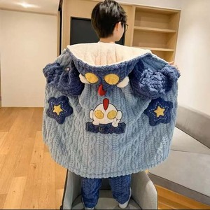 Set <span class=keywords><strong>Pigiama</strong></span> per Ragazze - <span class=keywords><strong>Pigiama</strong></span> Lungo con Fodera in Pile, Giacca in Pile Corallo con Cappuccio, Set da Bagno - Product Image 6