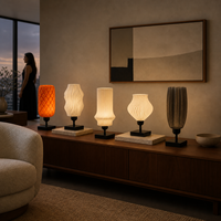 Lámpara de Mesa LED Ambiental Moderna de Estilo Boho con Pantalla Tejida de Ratán Impresa en 3D, Base de Metal Negra, Cable E26, para Dormitorio o Sala de Estar, con Certificación UL
