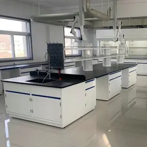 Mobilier de laboratoire/Équipement de laboratoire de chimie/Banc de travail de laboratoire Banc d'îlot avec étagères à réactifs et évier pour l'école et l'hôpital - Product Image 4
