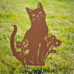 Haute qualité grande taille métal chat Silhouette extérieur pelouse décorations chat noir <span class=keywords><strong>jardin</strong></span> ornements acier cour décor - Product Image 5
