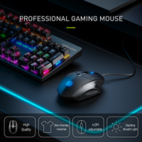 Mouse Gaming Inphic W1 6 Tombol Definisi Makro 3200dpi Dapat Disesuaikan Optik USB Berkabel Menyala Senyap Gaya 3D untuk PC Notebook