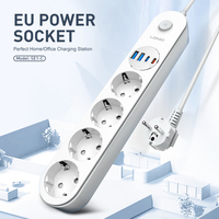 LDNIO SE1-C commutateur de multiprise européen Protection de contrôle Port de charge rapide USB Extension électrique Prise de courant 4 prises