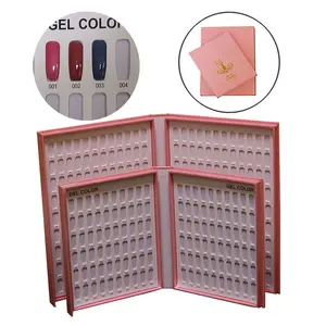 Logotipo personalizado 216 cores rosa Nail gel color card impressão display estilo japonês placa de gráfico de cores placa de exibição livro