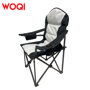 Chaise de camping pliable Woqi, structure en aluminium, tissu Oxford, capacité de charge 150 kg, noire, pour pêche et pique-nique en extérieur - Product Image 2