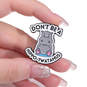 Симпатичные Мультяшные эмалированные булавки с изображением бегемота, мини-броши, нагрудные значки для рюкзаков, одежды, воротники, новые ювелирные изделия на заказ - Product Image 3