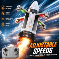 Drone spatial cool avec fumée vapeur et spectacle de lumière LED, moteur brushless, quadricoptère RC 2,4 GHz pour enfants, adultes, débutants, cadeau