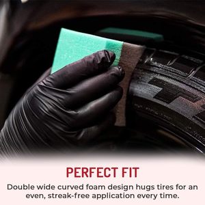 Miếng bọt biển đánh bóng và đánh xi lốp xe hình chữ U, dụng cụ vệ sinh xe hơi, bàn chải chi tiết nội thất, phụ kiện xe hơi - Product Image 3