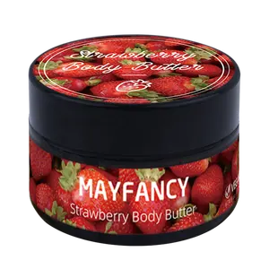 MAYFANCY Private Label Wholesale Vegan Pure Skin Lightening Fruit Strawberry Body Butter For Body Skin Care