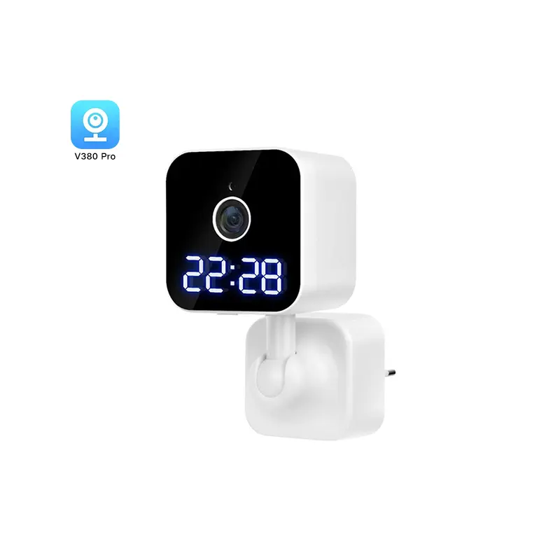 v380pro USB Plug Charger Camera Night Vision With Clock Time Indoor Pan Tilt Home Security Network WiFi Camera