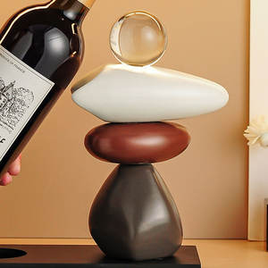 Portabottiglie in ceramica creativa con Base in legno decorazione e accessorio <span class=keywords><strong>per</strong></span> la casa da <span class=keywords><strong>salotto</strong></span> <span class=keywords><strong>per</strong></span> TV e decorazione da scrivania - Product Image 5