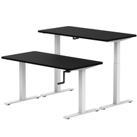 Bureau ergonomique blanc fixe certifié manivelle assis debout bureau Tables réglables en hauteur manuelle bureau d'ordinateur debout