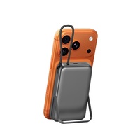 Power Bank pengisi daya portabel magnetis 25W, pengisi daya dengan baterai semi-solid 10000mAh, pengisian daya nirkabel cepat USB-C dengan dudukan logam