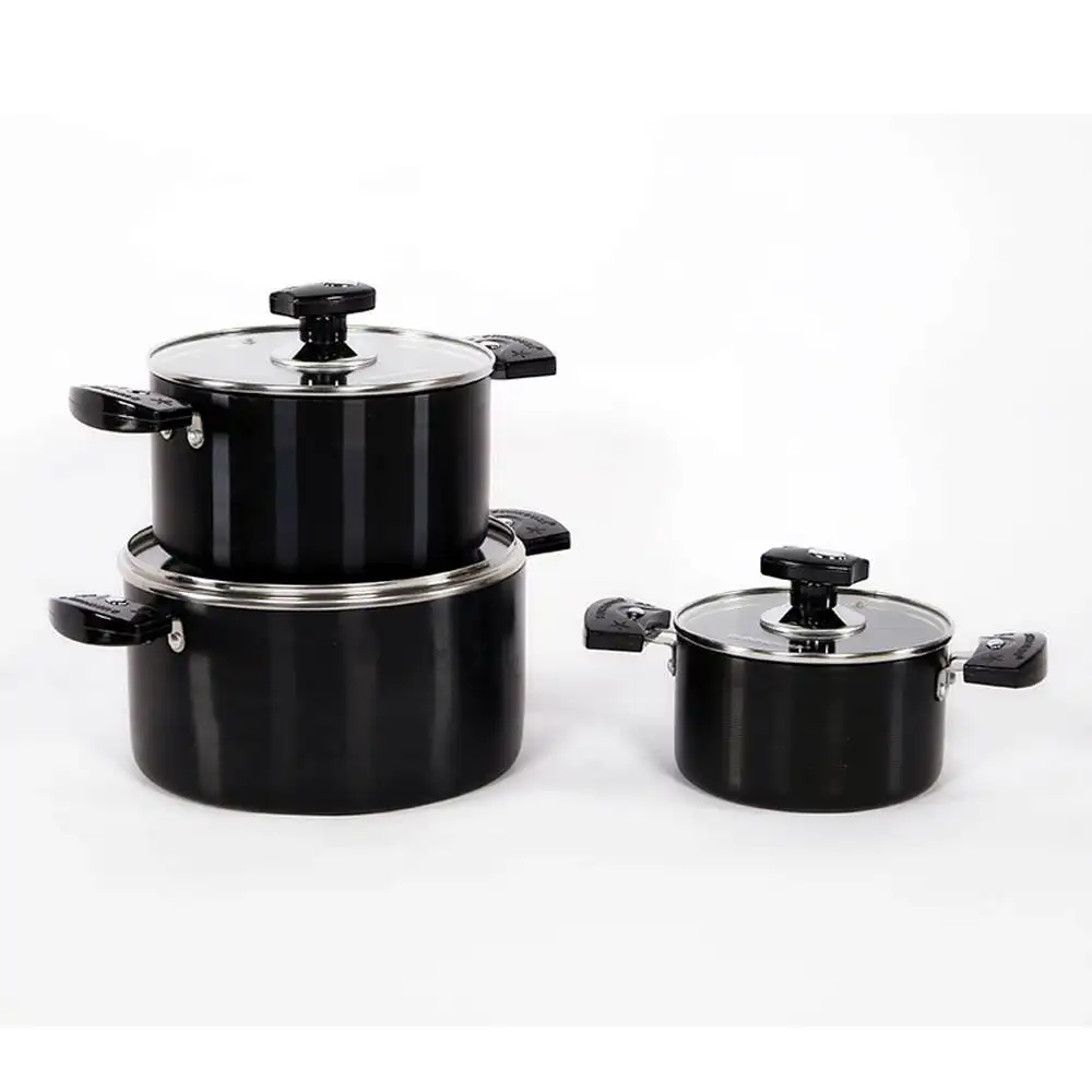 High Quality Anodized Cookware Set with Lid New Style Hot Sale Aluminum Vietnamese Pots Set