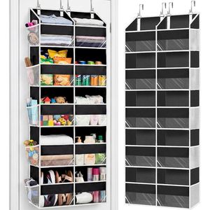 Over The Door Organizer 1 Pack 10 Compartments <b>Black</b> Hanging Storage For Clothing Baby Products Behind Door Wall Mount <b>Hook</b> Type - Product Image 1