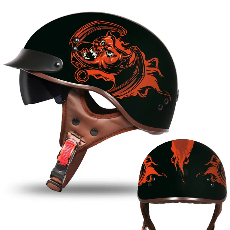 Classic Retro Motorbike Helmet Half Open Face Style Motorcycle Helmet For Chopper Bikes helmet