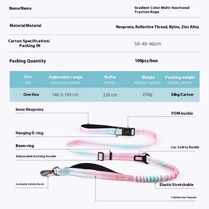 Correa de perro de nailon multifuncional de lujo de gama alta, moda de colores degradados para correr al aire libre sólida para llevar mascotas, venta al por mayor - Product Image 2