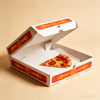 Kotak Kemasan Pizza Kaku Ramah Lingkungan Biodegradable Ukuran Kustom OEM, Cetak Warna Penuh CMYK, Sekali Pakai, Bergelombang, Magnetik