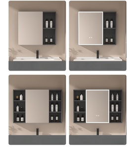 <b>Small</b> sized thickened honeycomb space aluminum ceramic integrated basin intelligent <b>mirror</b> cabinet bathroom cabinet - Product Image 6