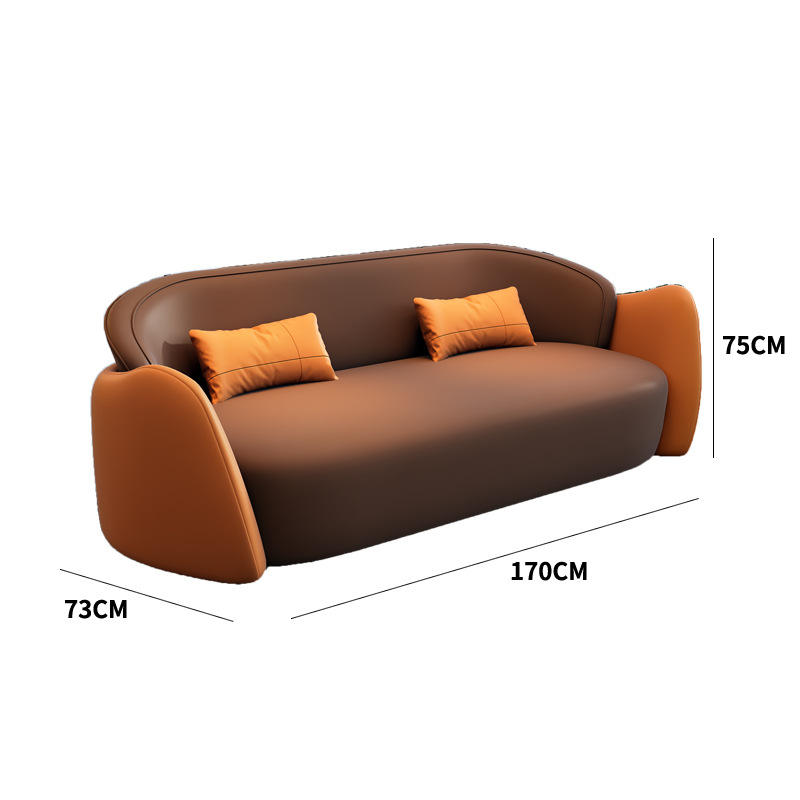 Marrón anaranjado - Cuero PU - 2 plazas