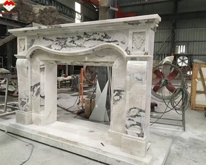 Nouvelle conception de <span class=keywords><strong>cheminée</strong></span> autoportante moderne en marbre blanc Fendy pour intérieur, avec cadre sculpté en marbre Picasso pour la décoration - Product Image 3