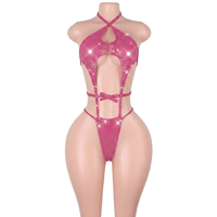 Tenues de danse exotiques directement de l'usine, vêtements de scène scintillants à pois, ensembles de bikinis à paillettes argentées métalliques pour danseuses de club