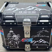 Boîte de rangement arrière pour moto de tourisme, étanche, 55L, en alliage d'aluminium, verrouillable, légère, universelle