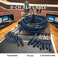 Câble multipaire professionnel 8 canaux pour équipement multimédia, 8 paires mâle-femelle, XLR 3 broches, audio équilibré, blindage PVC, faible bruit, pour haut-parleurs