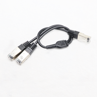 مقسم إيثرنت 1 إلى 2 RJ45 شبكة الإنترنت شبكة LAN كابل الخائن 1 ذكر إلى 2 ذكر