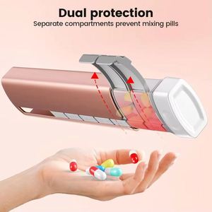 Organizador de Medicamentos de Viaje A-174 para 7 Días, Pastillero Portátil con Carcasa de Aluminio, Contenedor Semanal de Vitaminas para Viajes - Product Image 5