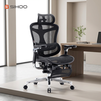 Chaise de bureau exécutive moderne SIHOO C500, accoudoirs réglables 6D, dossier en maille effet nuage, structure en alliage d'aluminium, hauteur réglable, certifiée BIFMA