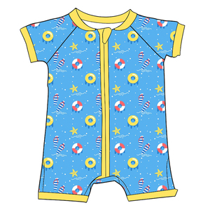 Combinaison bébé à imprimé grenouille mignon, fermeture éclair bidirectionnelle, en fibre de bambou, douce et respirante, vêtements de nuit pour nourrissons - Product Image 5