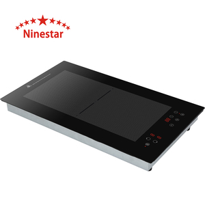 Placa de cristal negro Placa de inducción Control táctil Cocina de inducción plana de <span class=keywords><strong>dos</strong></span> quemadores - Product Image 1
