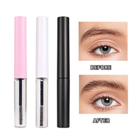 Gel coiffant transparent pour sourcils, tenue forte, fini naturel, 9g, brosse double face, 3 teintes (rose, blanc, noir), marque privée, fixateur de sourcils