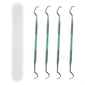 Juego de 5 Scalers Dentales de Acero de Alta Calidad para Limpieza Dental, Certificados CE, Instrumentos Manuales con Acabado Moleteado y Pasivados contra la Corrosión - Product Image 1