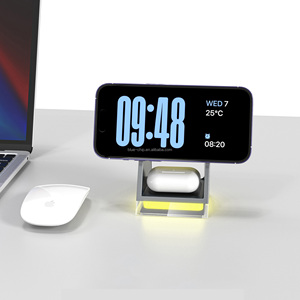 Best Dock Night Stand 15W Estación plegable 3 en 1 Imán <span class=keywords><strong>Cargador</strong></span> <span class=keywords><strong>de</strong></span> teléfono móvil inteligente inalámbrico <span class=keywords><strong>con</strong></span> luz Carga inalámbrica rápida - Product Image 1