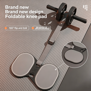 Nuevo Rodillo Abdominal de Doble Rueda <span class=keywords><strong>con</strong></span> Banda Elástica y Rodillera, Equipo de Fitness <span class=keywords><strong>para</strong></span> el Hogar <span class=keywords><strong>para</strong></span> Entrenamiento Abdominal y Pérdida de Grasa - Product Image 3