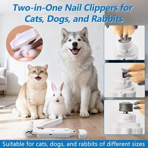 Cortauñas Eléctrico <span class=keywords><strong>3</strong></span> en 1 con Luz LED para Detección de Vascularización para Perros y Gatos, Manicura Automática - Product Image 4