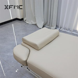 Lit facial beige de luxe pour salon de beauté Spa Lit de spa électrique à 2 moteurs Table de lit de <span class=keywords><strong>massage</strong></span> Télécommande haut et bas avec rangement - Product Image 4