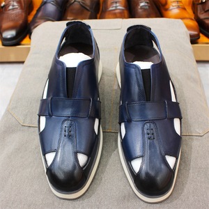 Chaussures habillées Oxford bleues et brunes à lacets de style italien de luxe pour l'automne - Légères, antidérapantes, respirantes, pour le travail - Product Image 5