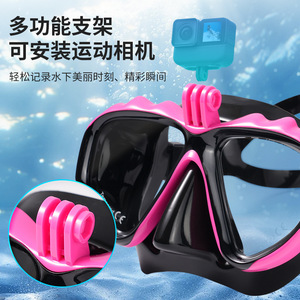 Diving Mask Snorkeling Mask Two <b>Windows</b> Polycarbonate Lenses Liquid Silicone Universal Water Sports - Product Image 4