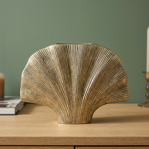 Jarrón de plumas de bronce moderno nórdico, decoración de mesa hecha a mano, 30.5 cm de largo, 23.5 cm de altura - Product Image 5