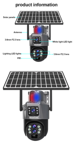 Wholesale 8MP 4g Three <strong>Lens</strong> 10x Zoom Outdoor Solar Camera Waterproof Ip66 <strong>Pir</strong> CMOS Automatic Tracking Ptz Solar Cctv Camera - Product Image 3