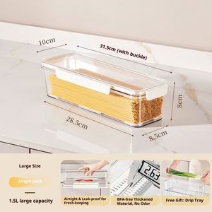 <b>Large</b> Capacity Modern Noodles Coarse Cereals Storage <b>Box</b> Sealed Moisture-proof Food Grade PP Plastic Sustainable Refrigerator- - Product Image 6