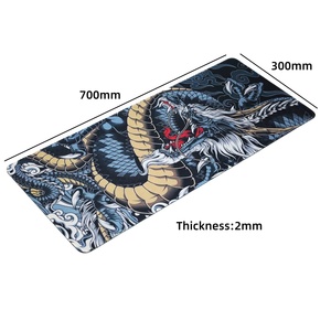 Manufacturer Low Price 700*300*2mm <b>Cool</b> Dragon Design Mouse <b>Pad</b> Black Blue Large Mousepad with Stitched Edges Rubber Base - Product Image 2