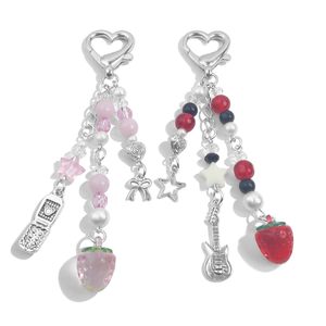 Sevimli çanta anahtarlık kolye Y2K anahtarlık aksesuarları kalp kelebek çilek Metal Punk kız Y2K çanta Charms - Product Image 3