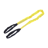 Nuevo tipo 100% poliéster negro ojo a ojo amarillo 3 toneladas redondo Web Lifting Sling
