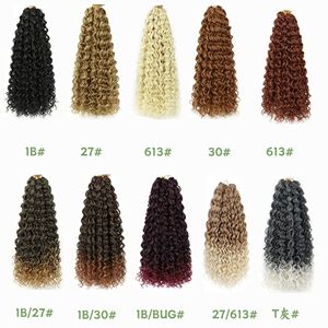 Extensions de cheveux synthétiques tressées au crochet, 22 mèches, 10 pouces, effet vague profonde, type faux locs, locs de déesse, teintes - Product Image 6