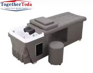Cama de Lavado de Cabello Eléctrica Profesional Moderna con Cuero PU para Salón de Belleza y Barbería - Product Image 1